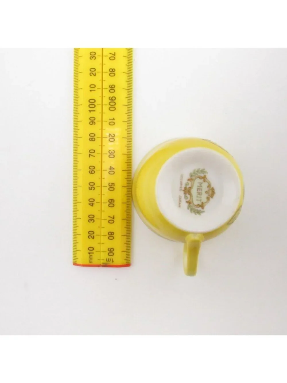 Vintage Tea Cup & saucer Yellow Floral Merit Made In Occupied Japan Hand Painted